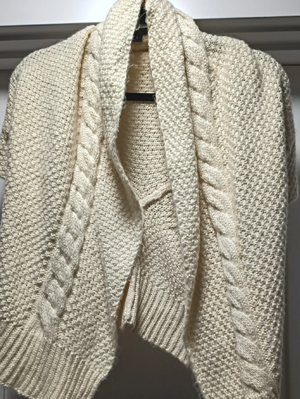 GAP Cream Cable Knit Open-Front Wrap
